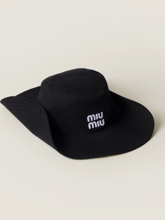 Designer Drill Hat Denim Black/White